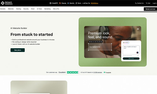 Network Solutions website screenshot
